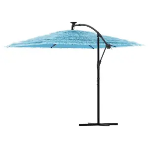 Berkfield Garden Parasol with Steel Pole Blue 269x269x235 cm