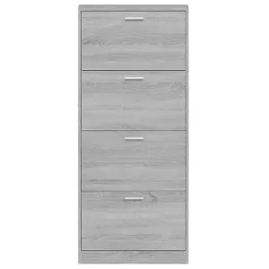 Berkfield Shoe Cabinet Grey Sonoma 59x17x150 cm Engineered Wood