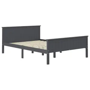 Berkfield Bed Frame Grey Solid Wood Pine 140x200 cm