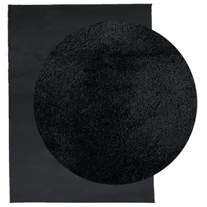 Rug OVIEDO Short Pile Black 240x340 cm