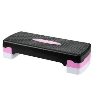 Aerobic Stepper Yoga Step Board Gym Fitness Exercise Cardio Adjustable Blocks Pink