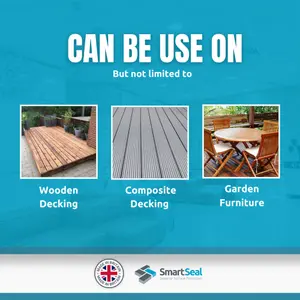 Smartseal Decking Cleaner, Fast Acting Deck Cleaner, Removes Moss, Lichen, Green Algae, Dirt and Black Spot, 5L