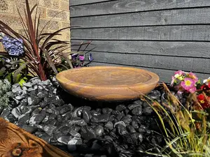 Sandstone Babbling Bowl 45cm Natural Stone Solar Water Feature