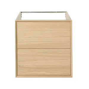 GoodHome Avela Matt Brown Oak effect Wall-mounted Vanity unit & basin set (W)604mm (H)724mm