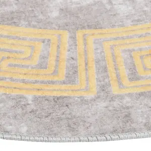 Rug Washable f120 cm Grey Anti Slip