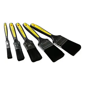 Charles Bentley 990 Paint Brush 5 Pack Soft Grip Yellow Assorted Durable Synthetic Filament