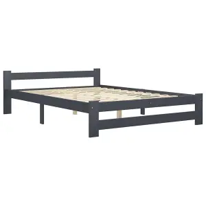 Berkfield Bed Frame Dark Grey Solid Pine Wood 140x200 cm