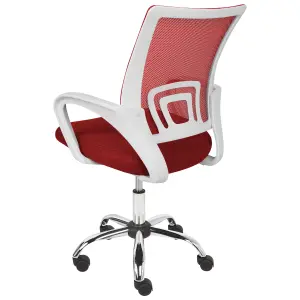 Beliani Minimalist Office Chair Red SOLID