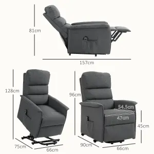 HOMCOM Power Lift Recliner Electric Reclining Chair with Remote Dark Grey