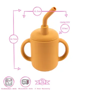 Tiny Dining - Baby Silicone Sippy Cup - 120ml  - Ochre