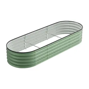 240cm W x 80cm D Light Green Galvanized steel Raised Garden Bed Kit Raised Planter Box Bottomless for Gardening