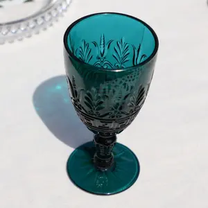 Set of 4 Coloured Drinking Wine Glass Wine Goblets