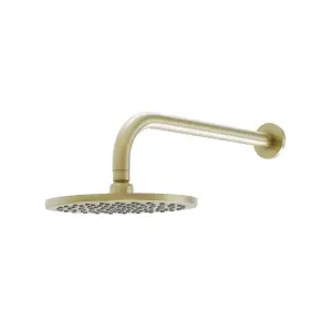 Emilia Round Brushed Gold Shower Head & Arm