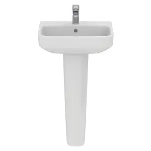 Ideal Standard i.life S Gloss White Rectangular Floor-mounted Full pedestal Basin (H)84.5cm (W)50cm