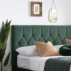 Birlea Loxley Small Double Ottoman Bed Green