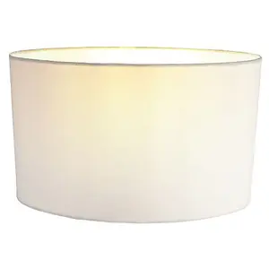 Contemporary and Stylish Ivory White Linen Fabric Oval Lamp Shade - 30cm Width