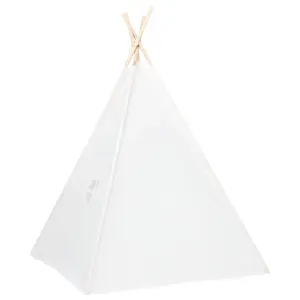 Berkfield Children Teepee Tent with Bag Peach Skin White 120x120x150 cm