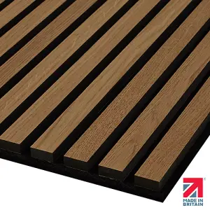 Naturewall SlatWall Mini Oiled Oak and Black - 60cm x 60cm - Pack of 4