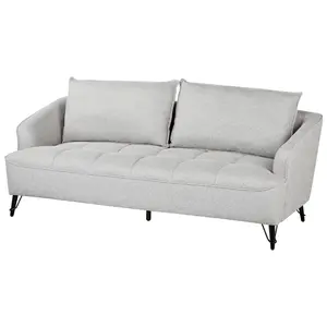 3 Seater Fabric Sofa Grey HOBRO