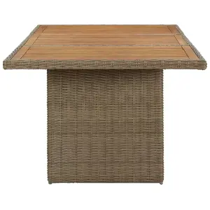 Berkfield Garden Dining Table Brown 200x100x74 cm Poly Rattan