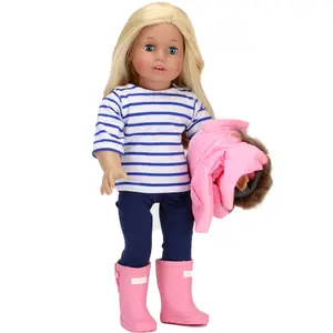 Sophia's by Teamson Kids Jacket, Leggings, T-Shirt, and Rain Boots for 18" Dolls