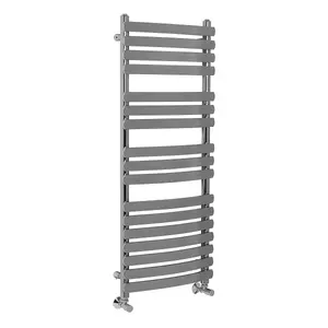 Rinse Curved Heated Towel Rail Radiator Ladder for Bathroom Kitchen Central Heating Towel Warmer Chrome 1200x500mm