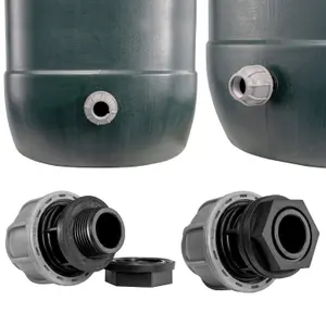 25mm water supply pipe compression fitting with nut and washer for water storage containers (requires a 26mm hole)