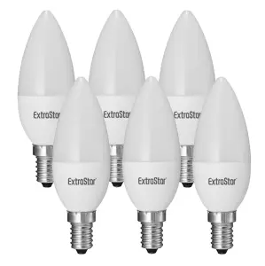 Extrastar 6W LED Candle Bulb E14, 6500K (pack of 6)