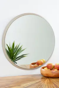 Interiors by Premier Athena Large Round Wall Mirror With Silver Frame