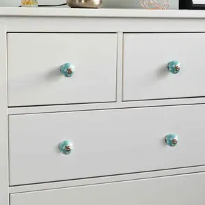 Nicola Spring - Round Ceramic Cabinet Knobs - Spot - Pack of 6