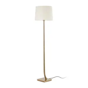 Luminosa Rem Floor Lamp Round Tappered Shade Beige, E27