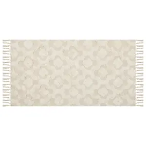 Cotton Area Rug 80 x 150 cm Beige AKSARAY