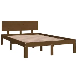 Berkfield Bed Frame Honey Brown Solid Wood 120x190 cm Small Double