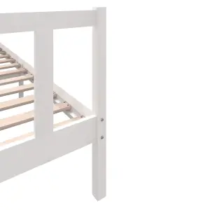 Berkfield Bed Frame White Solid Wood Pine 200x200 cm