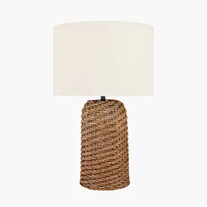 Brown Woven Seagrass Table Lamp