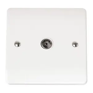 Click Scolmore Mode Single Co-Axial Socket Outlet 45A White - CMA065