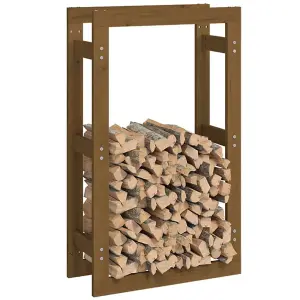 Berkfield Firewood Rack Honey Brown 60x25x100 cm Solid Wood Pine