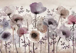 Art For the Home Poppy Purple Print To Order Fixed Size Mural