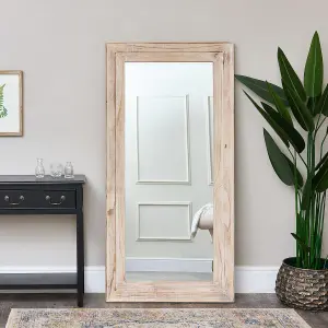 Melody Maison Large Rustic Wooden Wall/Leaner Mirror 158cm x 78cm