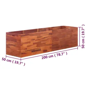 Berkfield Garden Raised Bed Acacia Wood 200x50x50 cm