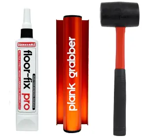 Plank Grabber - Permanent Fix Mallet Pack  - includes Floor-Fix Pro Adhesive + 16oz Fibreglass Mallet