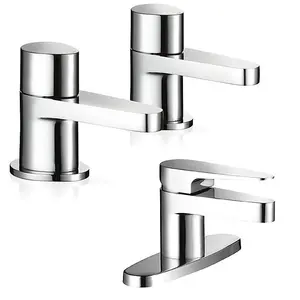 Mira Shower Precision 2.1817.004 Bath Tap + Basin Pillar Taps Chrome 2.1817.002