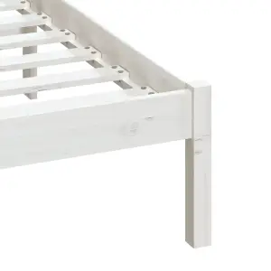 Berkfield Bed Frame White Solid Wood Pine 140x200 cm