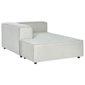 Right Hand Linen Chaise Lounge Grey APRICA