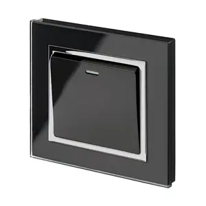 Crystal CT 1 Gang Rocker Light Switch Black Black