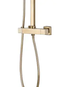 Keenware KBS-204 Bondi Midas Square Overhead Shower System: Brushed Brass