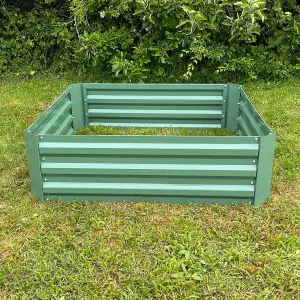 Set of 3 x Metal Raised Vegetable Beds in Green (100cm x 30cm)