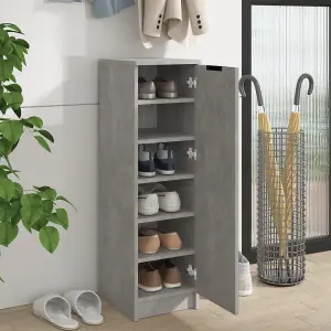 Berkfield Shoe Cabinet Concrete Grey 30x35x100 cm Engineered Wood