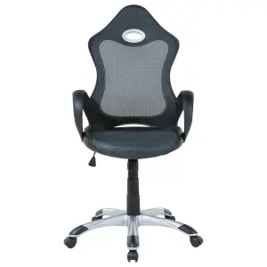 Beliani Retro Office Chair Grey iCHAIR