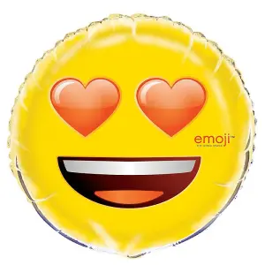 Unique Party Emoji Foil Balloon Yellow (One Size)